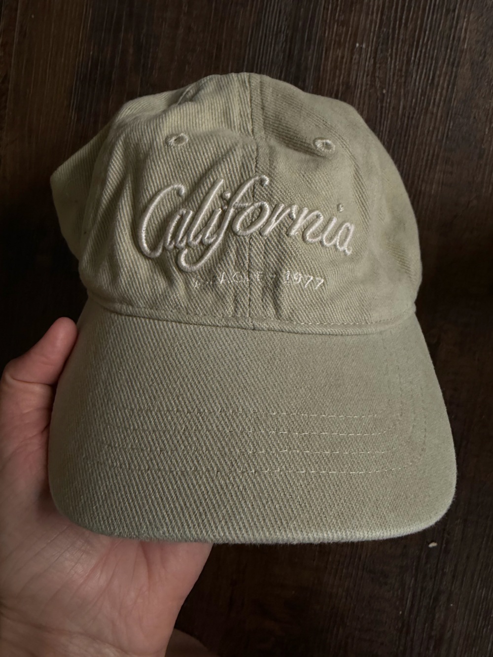 American Eagle Outfitters Beige 'California' Embroidered Baseball Cap